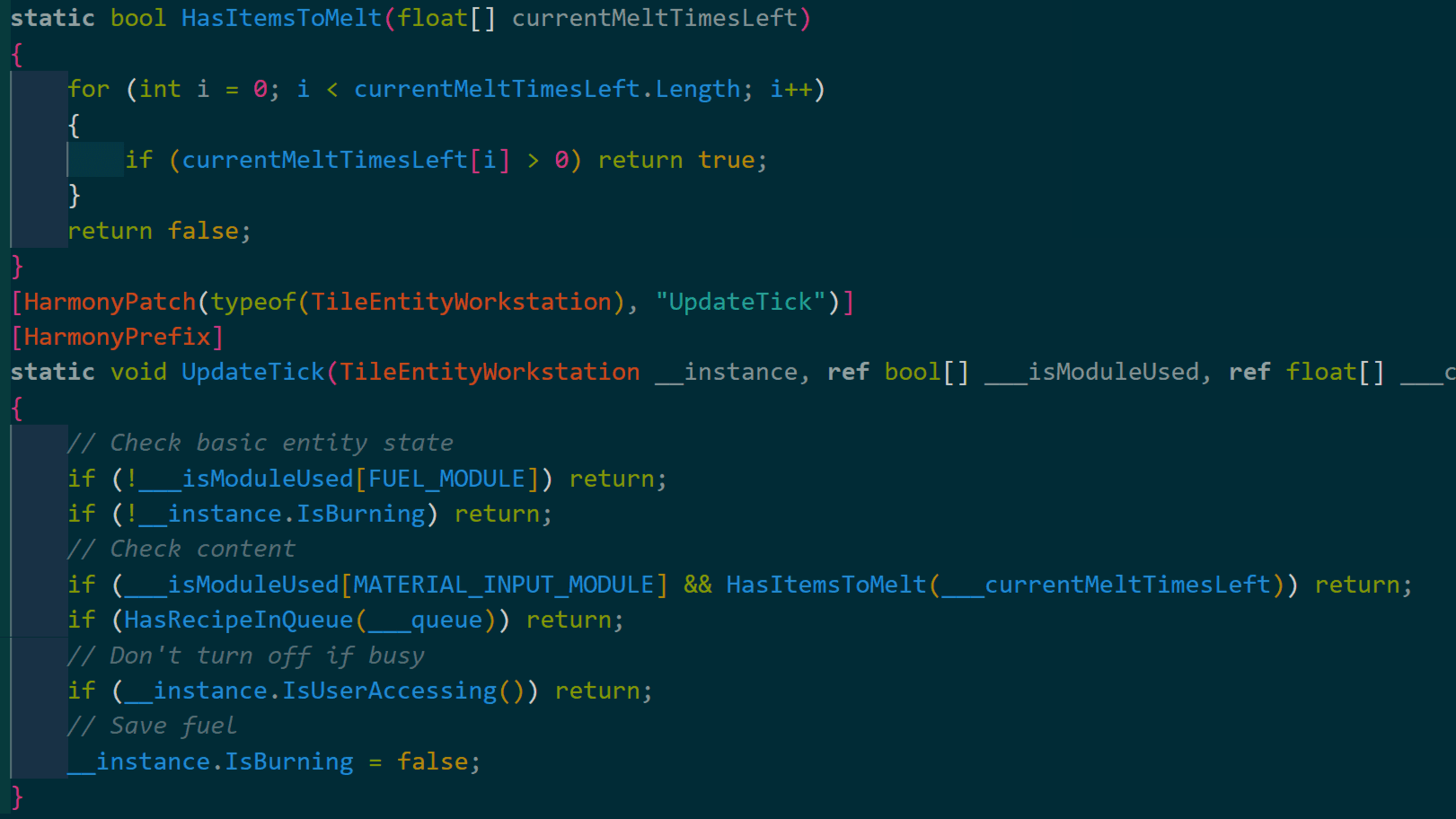 part of forge fuel saver's source code